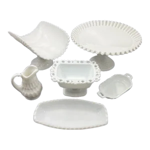 Collection of 6 Vintage Milk Glass Dishes