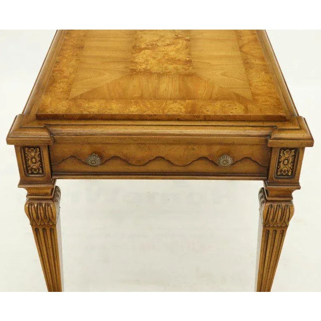 Mid-Century Modern Weiman Burl Wood Top Rectangular One Drawer Side End Table Nightstand For Sale - Image 3 of 13