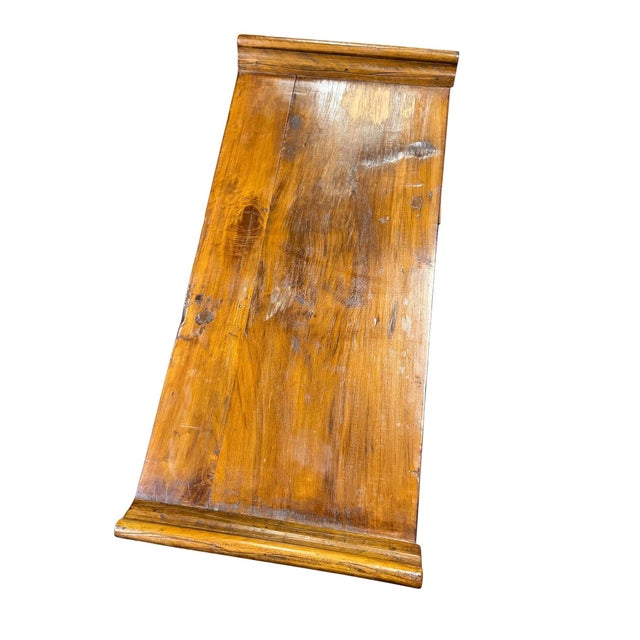 Gothic Early 20th Century Primitive Gothic Revival Flanged Top Wood Bench For Sale - Image 3 of 13