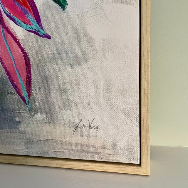 2020s Contemporary Still Life of Vibrant Flowers Oil Painting on Canvas, Framed For Sale - Image 5 of 10