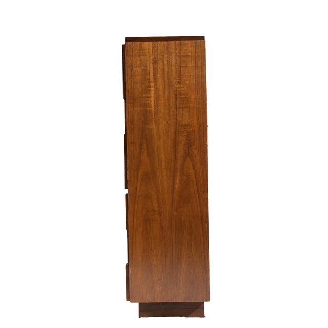 Mid 20th Century Lane Staccato Brutalist Mid Century Walnut Armoire Dresser For Sale - Image 5 of 9