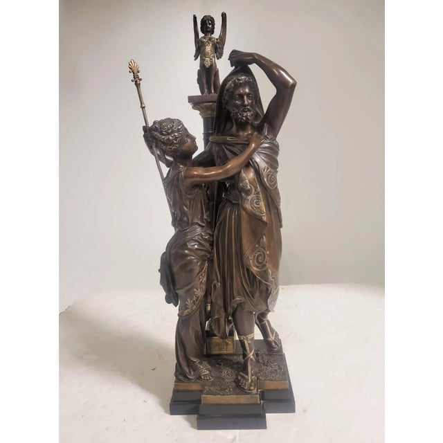 French 19th Century Parcel Silver & Gilt Bronze Sculpture of a Man & Woman For Sale - Image 13 of 13