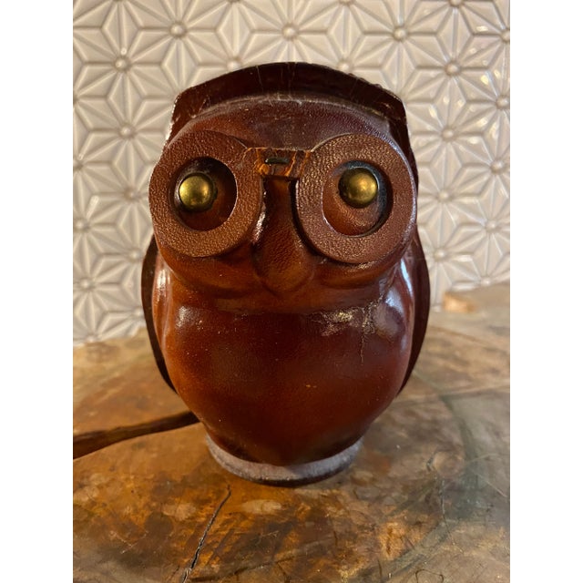 Brown 1960s Collection of Kounoike Leather Animal Banks- Set of 5 For Sale - Image 8 of 12