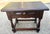 Love this dark wood , hand hewn side table with one drawer and pegged construction!
