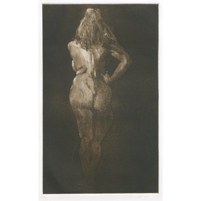 American Nude Figure Posterior View, Figurative Drypoint Etching by Jim Smyth For Sale - Image 3 of 6