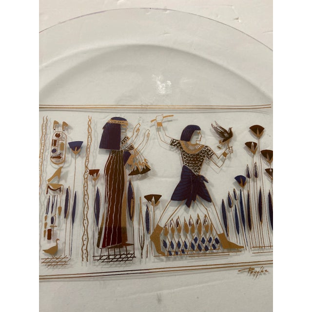 Mid 20th Century Mid-Century George Briard Style Round Glass Plate Pysche For Sale - Image 5 of 5