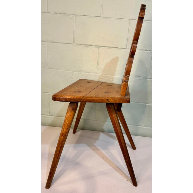 Mid 19th Century 19th Century Provençal Walnut Wood Chair, Reims, France For Sale - Image 5 of 12