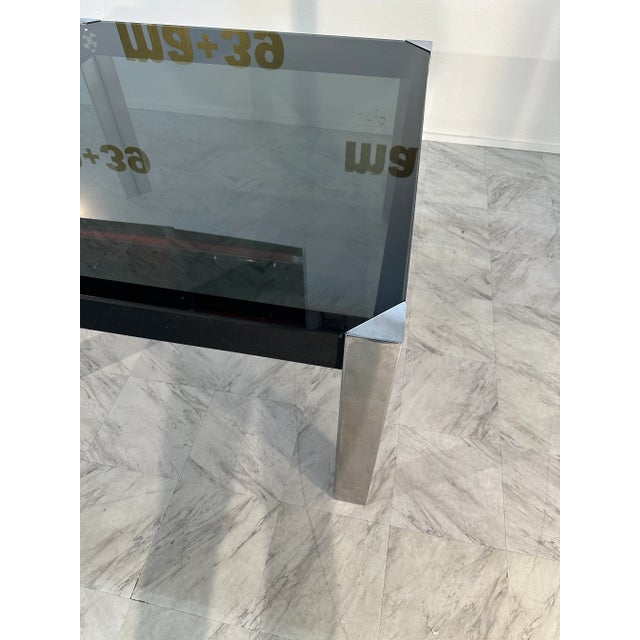 Metal 1980s Vintage Italian Chrome and Glass Dining Table by Guido Faleschini X Hermes For Sale - Image 7 of 9