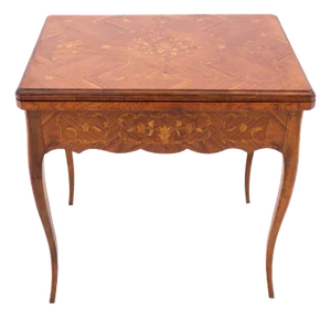 Antique French Inlaid Card Table, 1890s