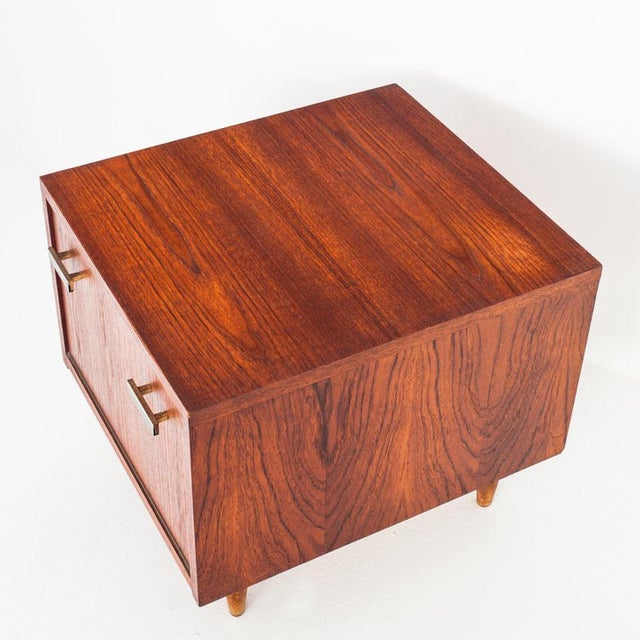 Vintage Scandinavian Style Teak Bedside Table, France, 1960s For Sale - Image 9 of 12