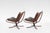 Vintage Falcon Chairs in Brown Leather and Plywood by Sigurd Ressell for Vatne Møbler, 1970s, Set of 2 For Sale - Image 3 of 7
