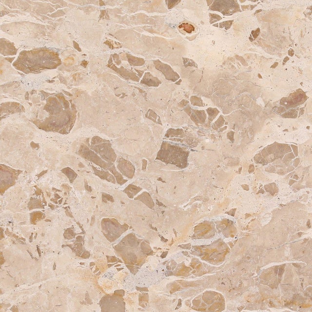 Contemporary Crema Marble Round Bistro Table For Sale - Image 3 of 4