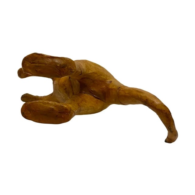 Vintage Brown Leather Wrapped Kangaroo Statue For Sale In Atlanta - Image 6 of 7