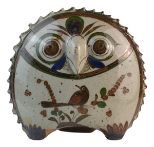 Tonalá Folk Art Ceramic Owl Sculpture by Jorge Wilmot, Mexico, 1960