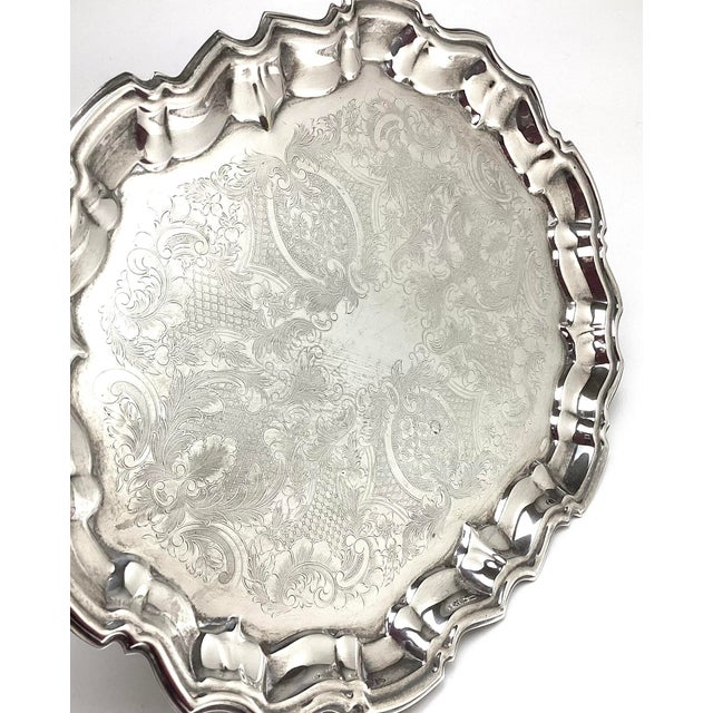 Vintage F B Rogers Silver Plated Oval Footed Tray For Sale In New York - Image 6 of 8