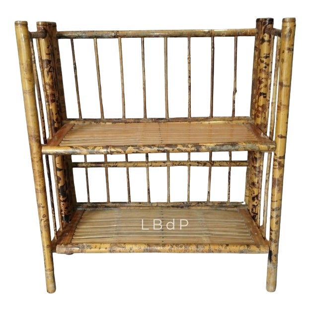 Folding Shelf in Bamboo and Wicker, 1800s For Sale