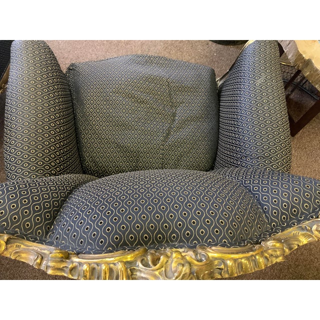 Circa 1900’s Pair of Carved and Gilt Rococo Bergere Chairs For Sale - Image 10 of 14