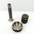 A set of three bmf decorative accessories in a brutalist design characteristic of the 1970s. the trio comprises an...