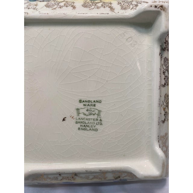 Antique Sandland Ware Rose Bowl With Silver Plate Rim Made in England For Sale - Image 4 of 11