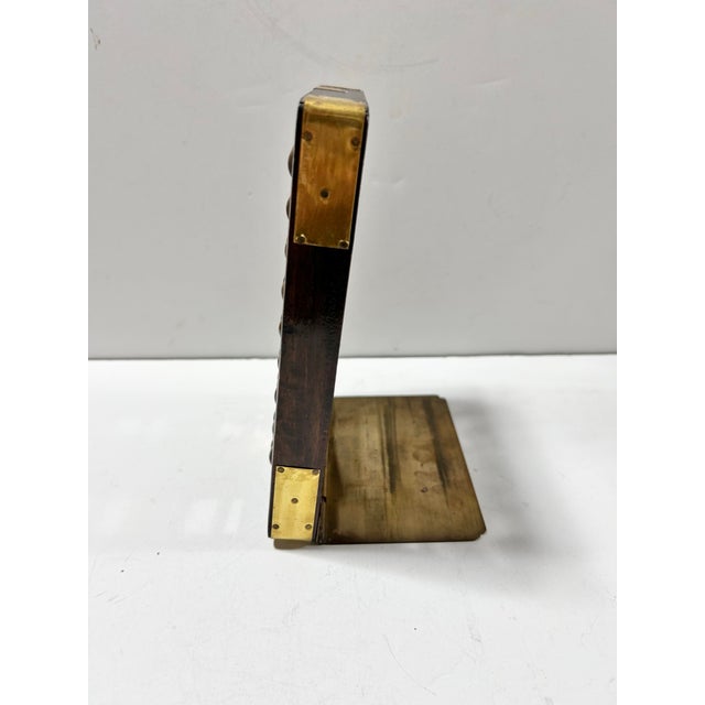 Mid-Century Wood Abacus Bookend With Brass Base For Sale - Image 12 of 12