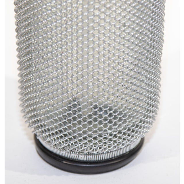 Vintage Classic Soda Siphon Seltzer Glass Bottle With Wire Mesh For Sale - Image 4 of 18