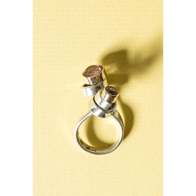Silver and Amethyst Ring by Cecilia Johansson For Sale - Image 4 of 8