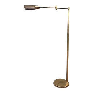 Mid-Century Adjustable Brass Koch and Lowy Floor Lamp For Sale