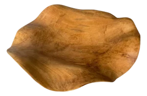 Andrianna Shamaris Impressive Sculptural Teak Wood Bowl Or Platter