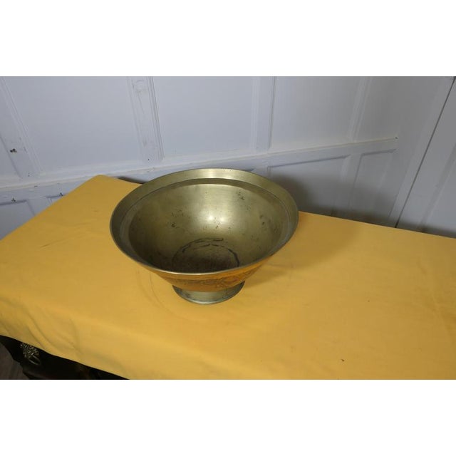 Engraved Brass Bowl, 19th Century For Sale - Image 3 of 9