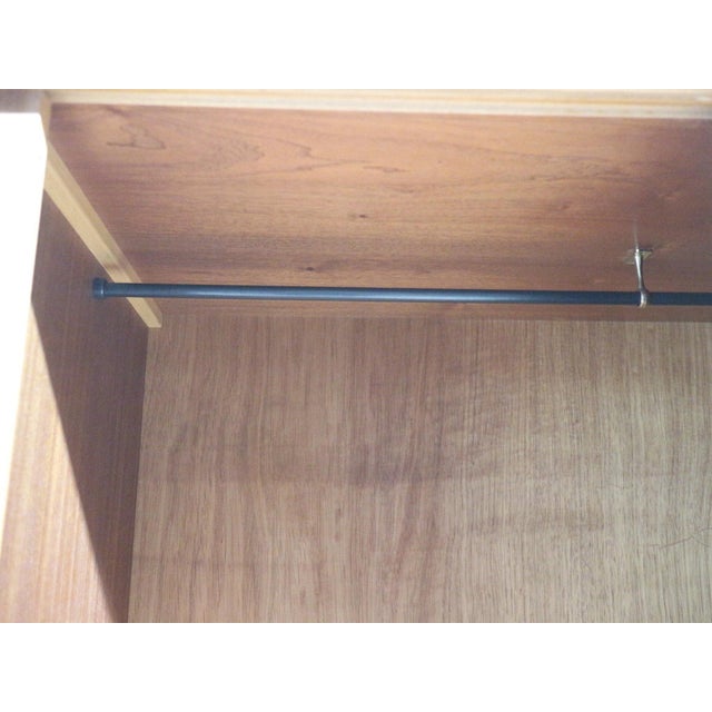 Brown Mid Century Modern Vintage Teak Sliding Door Armoire Wardrobe in the Style of Austinsuite Danish Style For Sale - Image 8 of 14