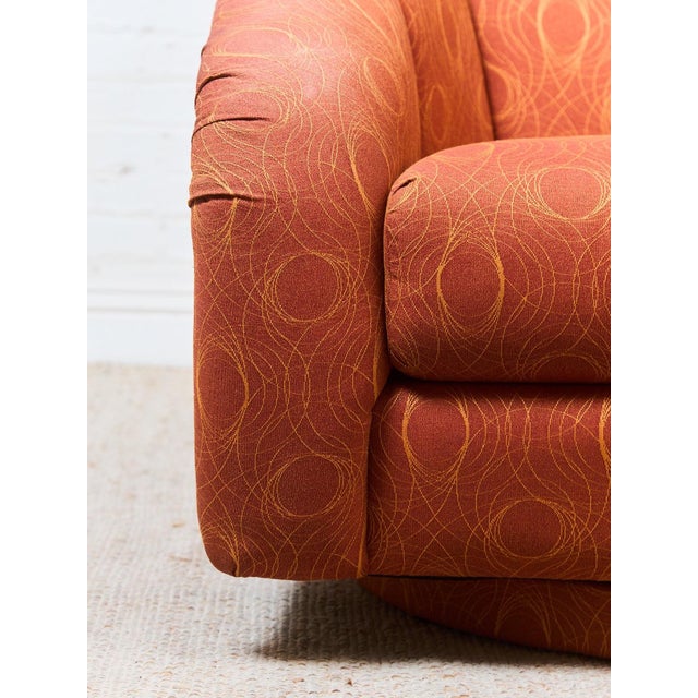 Textile Mid 20th Century Orange Palm Springs Estate Club Chair For Sale - Image 7 of 9