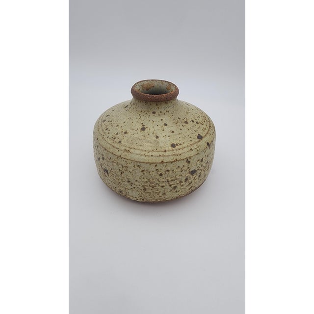Mid 20th Century Mid 20th Century Studio Pottery Speckled Weed Pot For Sale - Image 5 of 10