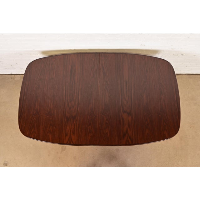 Skovby Danish Modern Sculpted Rosewood Extension Dining Table, Newly Refinished For Sale - Image 9 of 14
