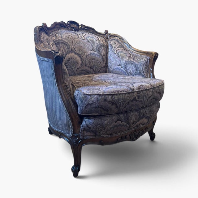 1920s French‑Style Sofa & Chair Set Louis XV For Sale - Image 11 of 18