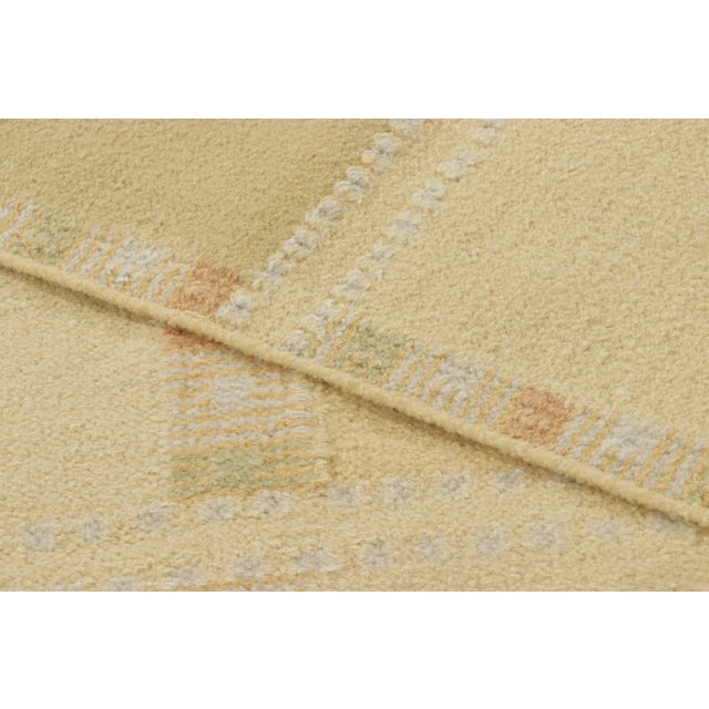 Textile Rug & Kilim’s Scandinavian-Inspired Rug, Beige-Cream With Square Geometric Patterns For Sale - Image 7 of 7
