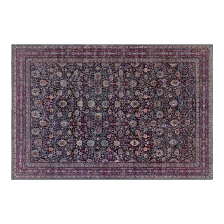 Fine Antique Persian Kirman Botanic Handmade Wool Carpet For Sale