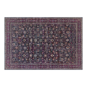 Fine Antique Persian Kirman Botanic Handmade Wool Carpet
