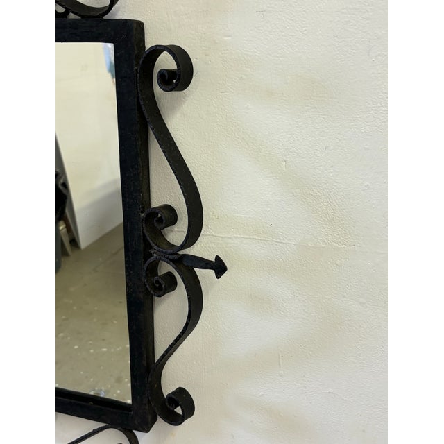 1960s Wrought Iron Wall Mirror For Sale In Philadelphia - Image 6 of 7