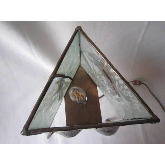 Arts and Crafts Art Glass Lamp, Sea Life For Sale - Image 6 of 7