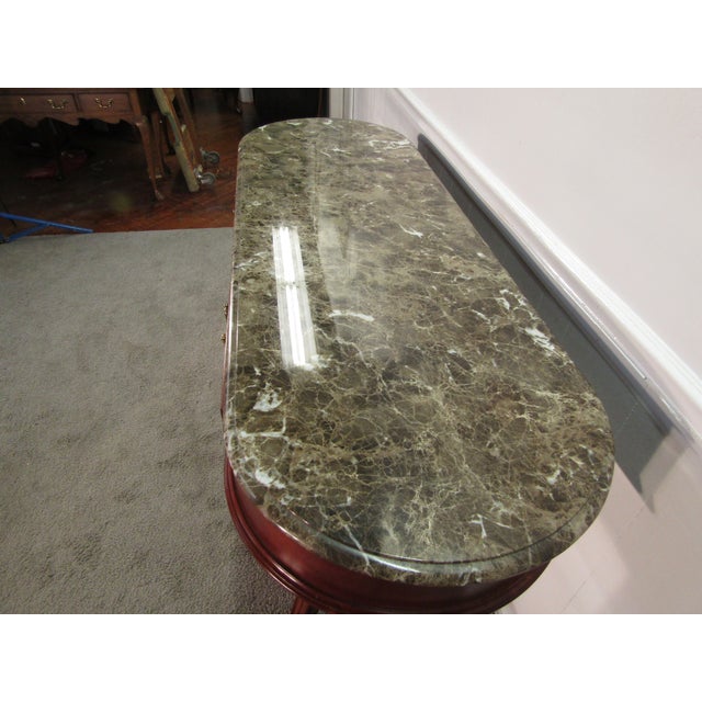 Pennsylvania House Pennsylvania House Solid Cherry Marble Top Console Table For Sale - Image 4 of 10