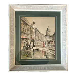 1950s G. Lelong, Paris Hand Colored Lithograph Pencil Signed