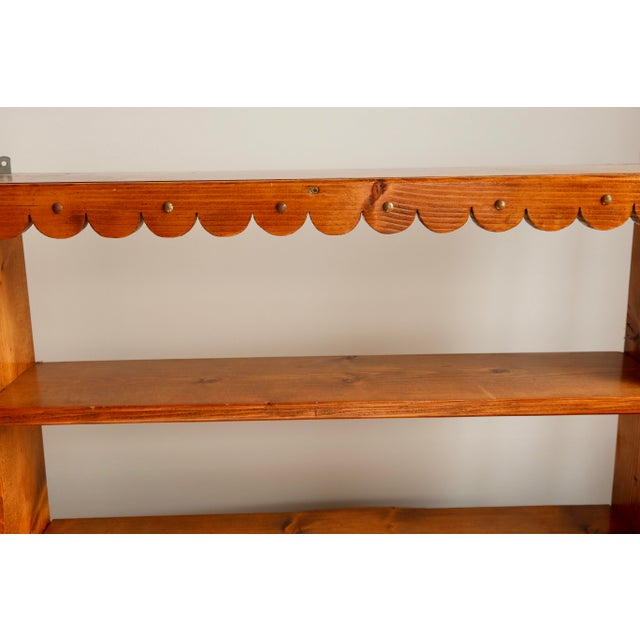 Vintage Pine Wall Shelf with Scalloped Front, 1970s For Sale - Image 3 of 10