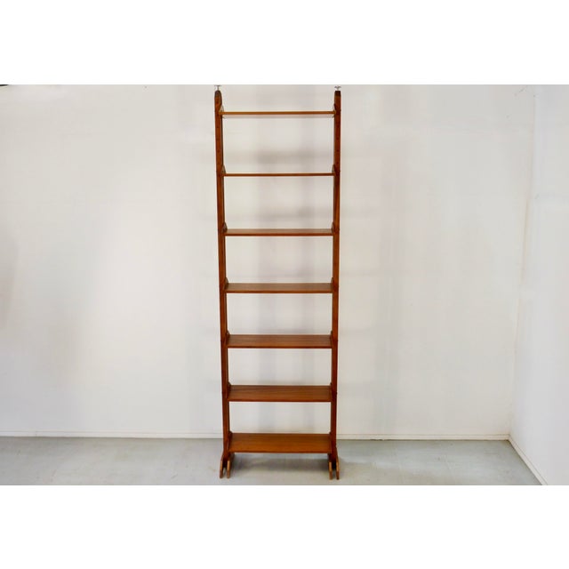 Mid-Century Modern Italian Freestanding Teak Modular Bookshelf, 1960s For Sale - Image 4 of 10