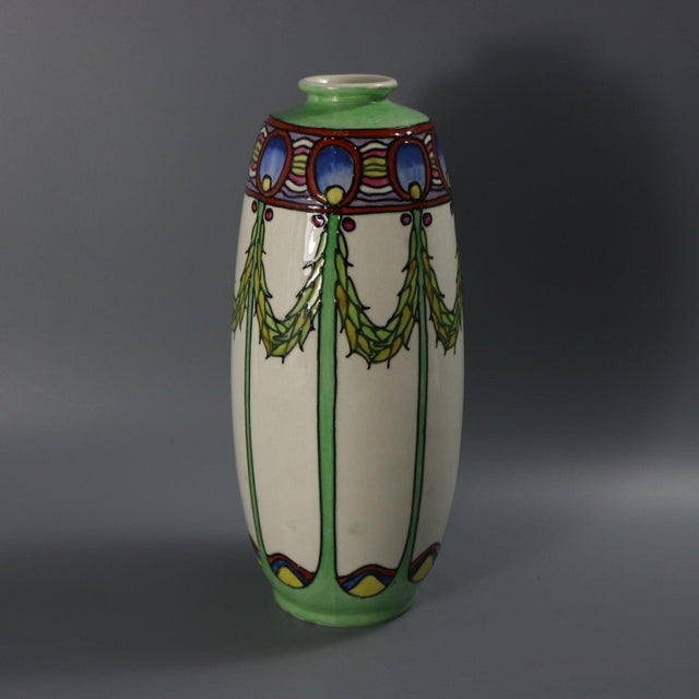 Art Nouveau Minton Secessionist No.1 Vase Rare Colourway For Sale - Image 3 of 8