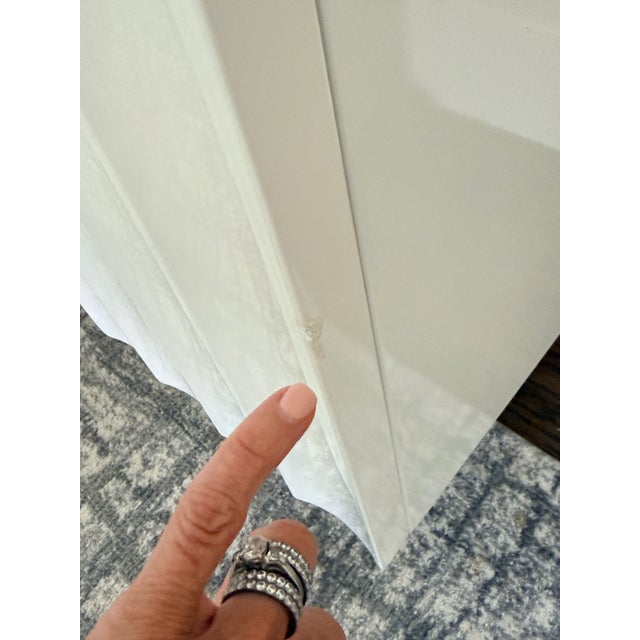 Contemporary Odette Cabinet From Worlds Away in White Lacquer For Sale - Image 3 of 8