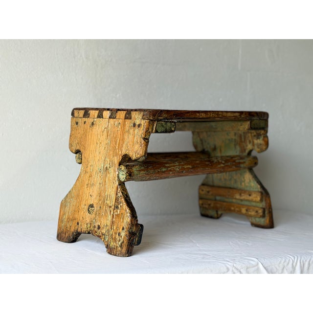Antique Rustic Wooden Bench, 1890s For Sale - Image 11 of 16
