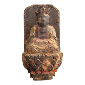 Ming Dynasty Antique Chinese Carved Gilded Wood Bodhisattva Figure Statue