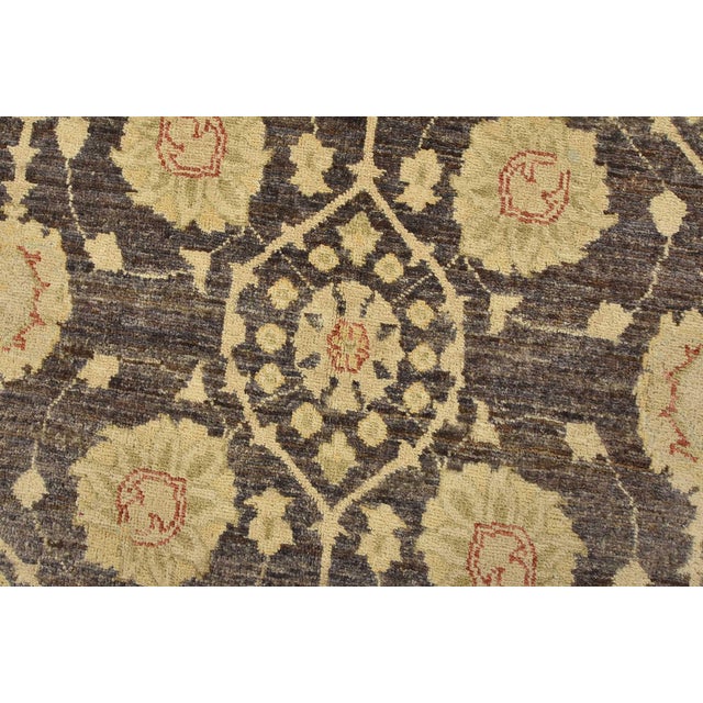 Textile Ziegler Rug 6’4” X 9′ Dark Gray Wool Traditional Hand-Knotted Oriental Carpet For Sale - Image 7 of 13