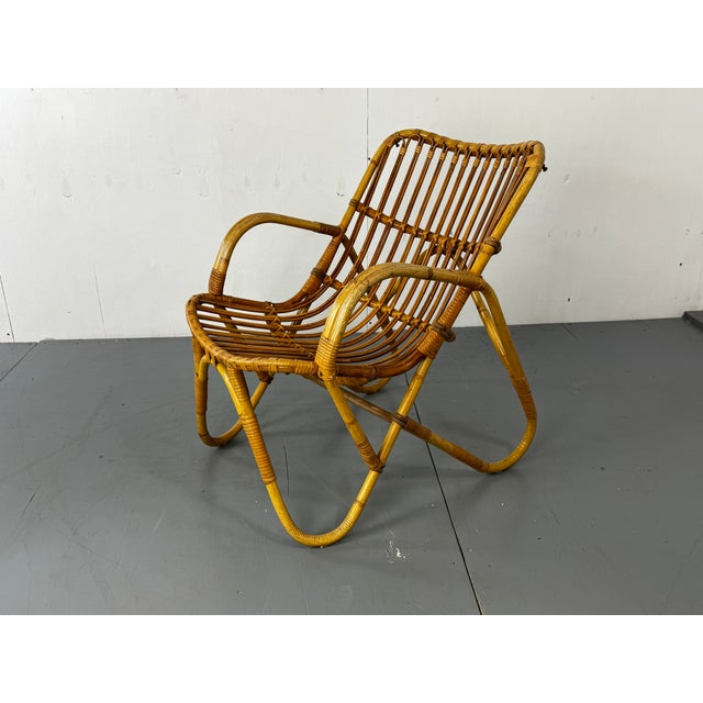Vintage Bohemian Rattan, Wicker and Bamboo Easy Chair, 1950s. Made by Rohe Noordwolde. I have official proof of...