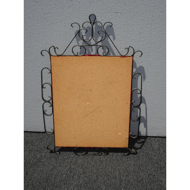 Vintage Mid Century Medieval Dragon Wall Mantle Plaque Picture W Red Velvet For Sale - Image 10 of 13